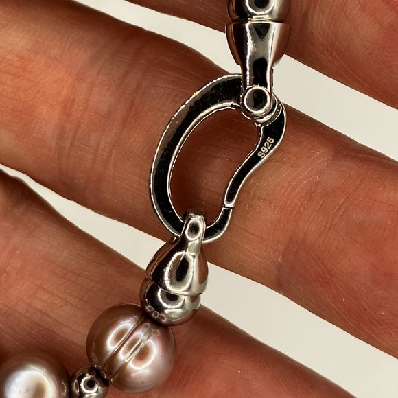 Sterling silver and Freshwater Pearl bracelet 925 Clasp stamped Brand New - Picture 6 of 14